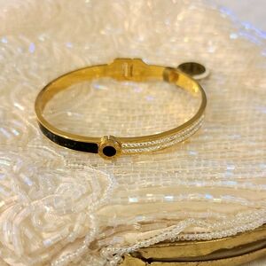 NWT Black, Gold, plated, & Crystal Bracelet